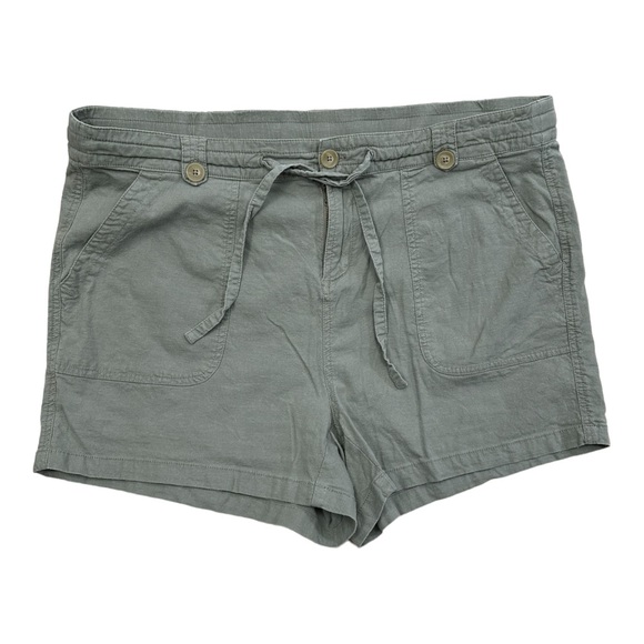 torrid Pants - Torrid Linen Blend Tie Waist Green Shorts - Women's size 16